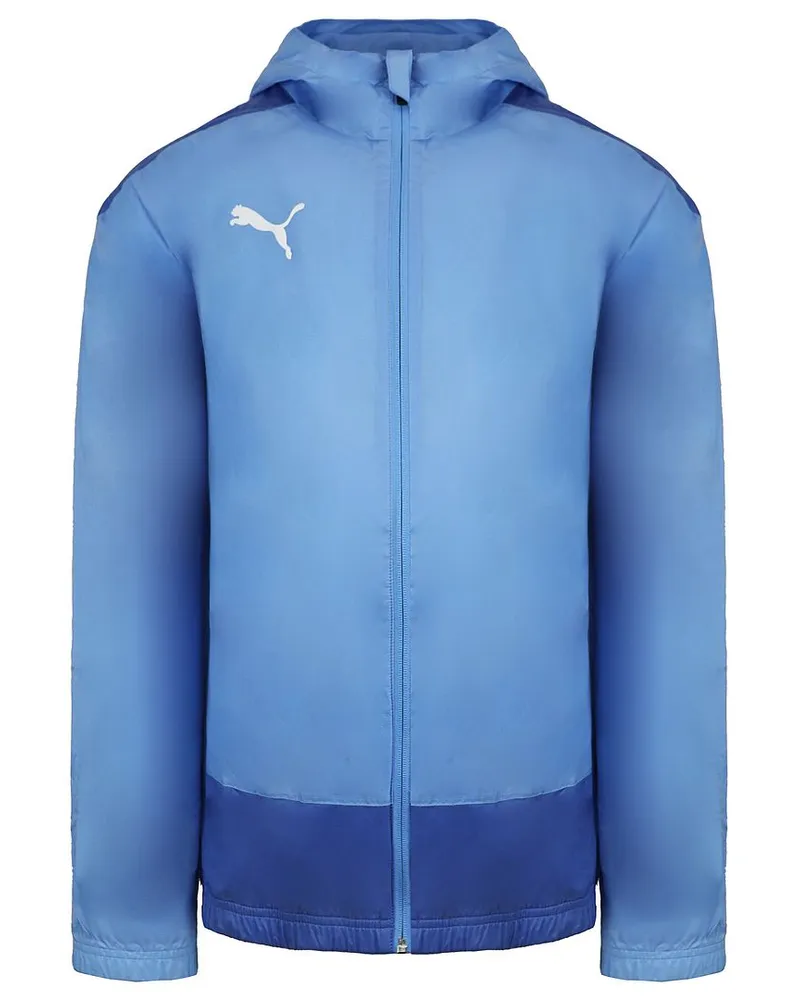 Puma Tor Langarm Langarm Zipup Hellblau Herren mit Kapuze -Training Regenjacke 656559 18 Blau