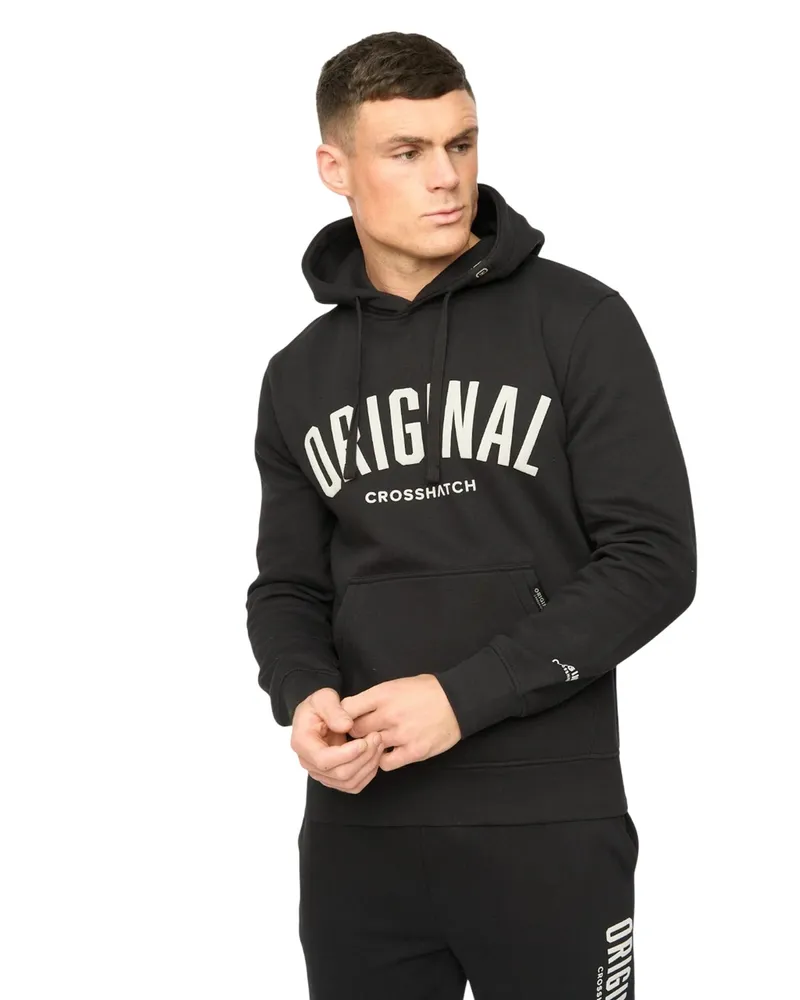 CrossHatch Kensby" Kapuzenpullover für Herren (Schwarz Schwarz
