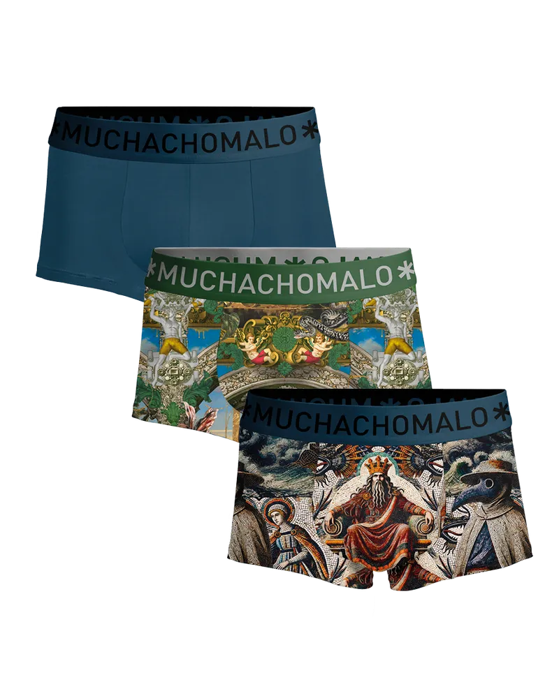 Muchachomalo Herren Boxershorts – 3 Stück – Herren Unterhosen Mehrfarbig