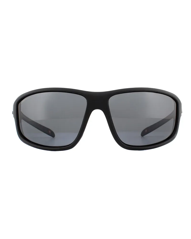 Montana Sonnenbrille SP313 Schwarzer Gummi Rauch Polarisiert Schwarz