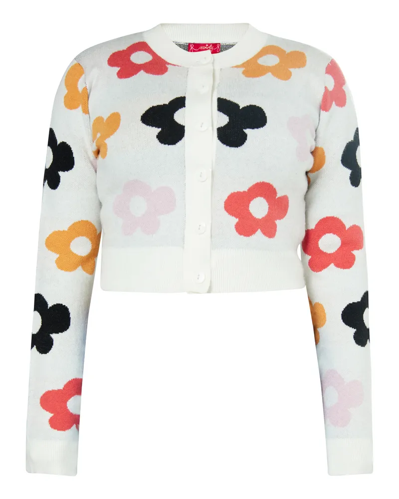 My Mo Strickjacke Frauen Weiss Mehrfarbig Mehrfarbig