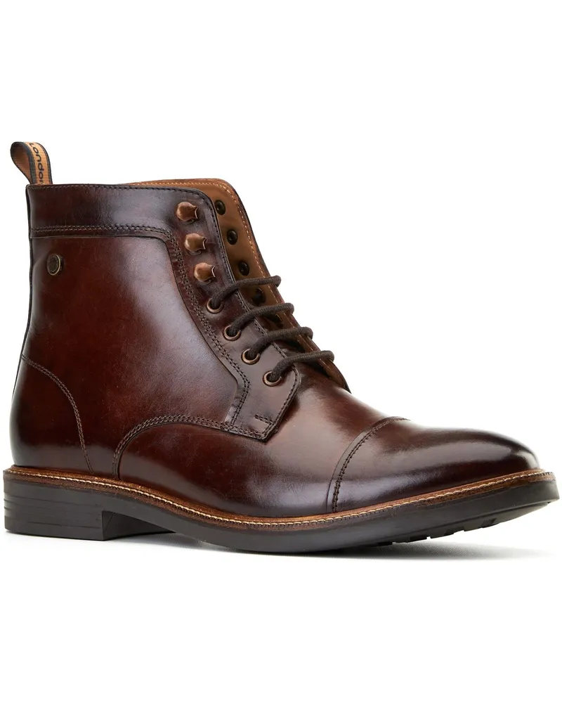 Base London Plymouth Herren Leder Stiefeletten In Braun Braun