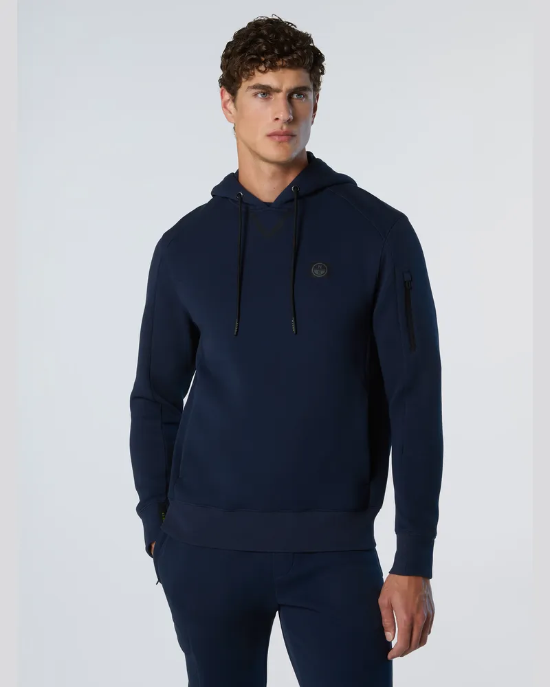 North Sails Kapuzenpullover Piqué Scuba Stoff Marineblau