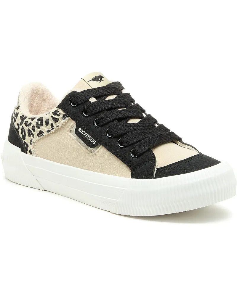 Rocket Dog Cheery Blocked Damen Sneakers aus Baumwolle in Schwarz/Natur Mehrfarbig