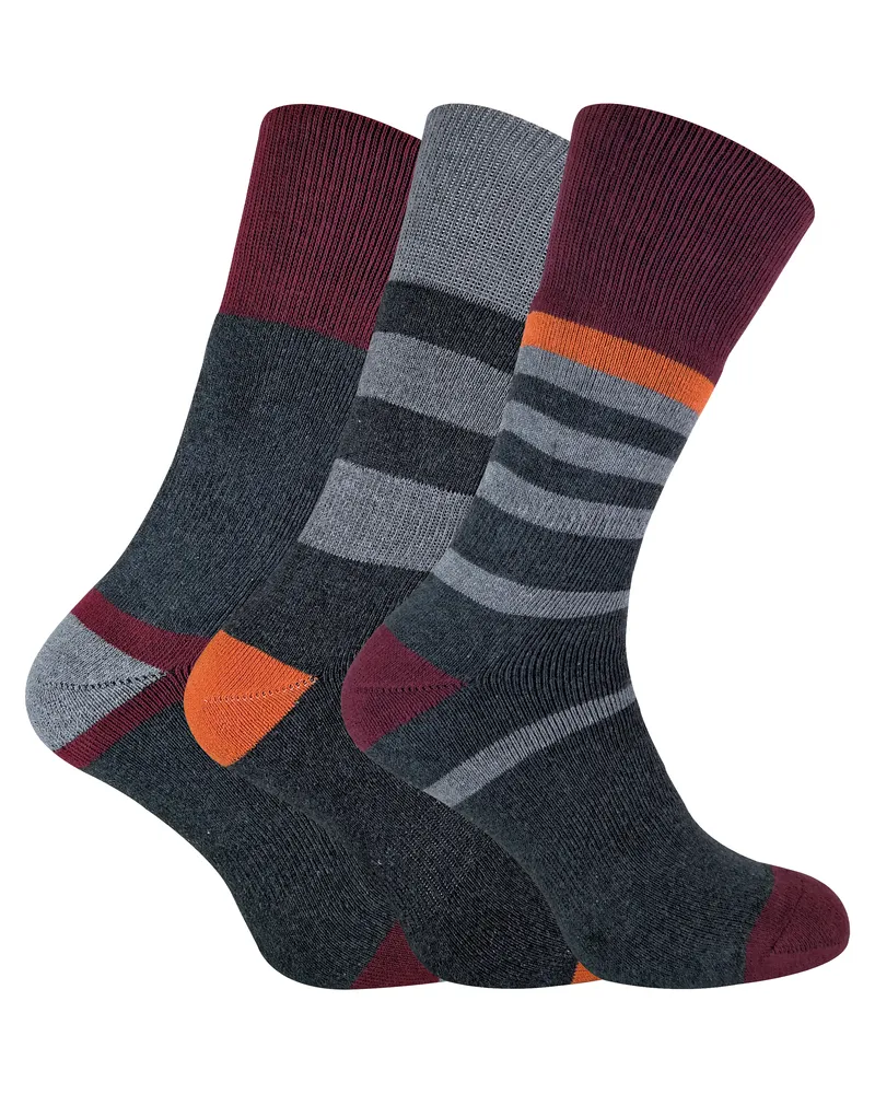 PENINSULA 3 Paires Homme Chaussettes avec Double Peau pour Randonnée - Pack 4 Rot