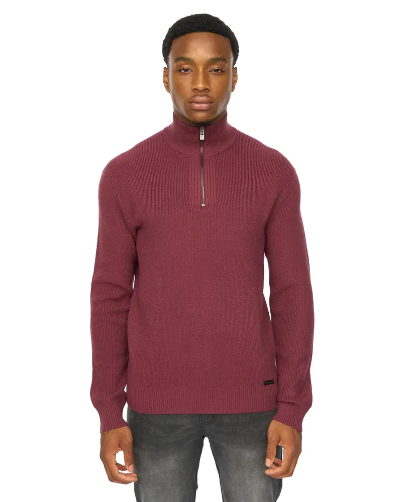 Duck and Cover Potenza" Pullover für Herren, mit kurzem Reißverschluss, Jerseyware (Rosinen Mehrfarbig