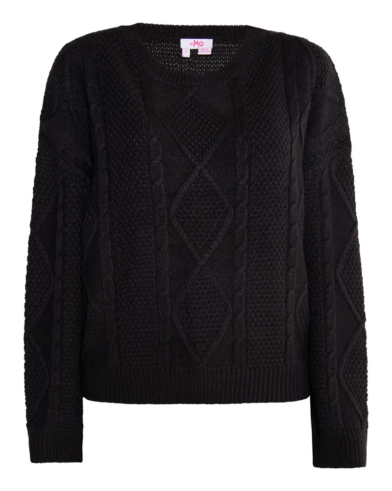 My Mo Strickpullover Damen schwarz Schwarz