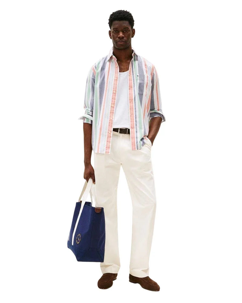 Tommy Hilfiger Hemd für Herren, gewebter Stoff (Orange Orange