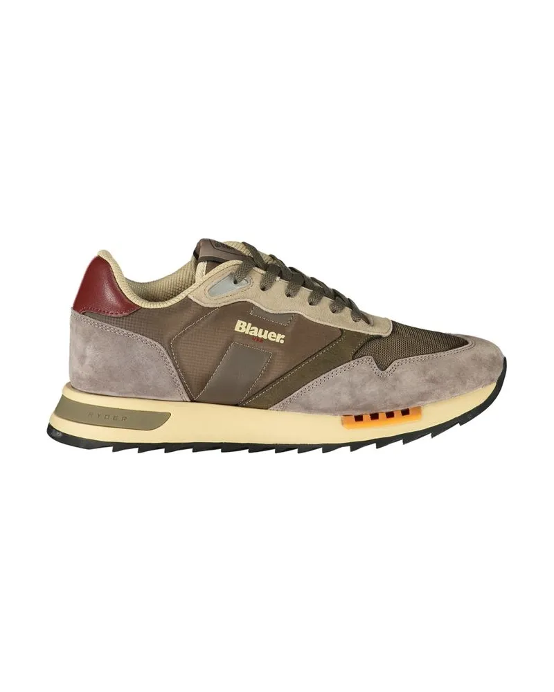Blauer Grüner Polyurethan-Herrensneaker Grün
