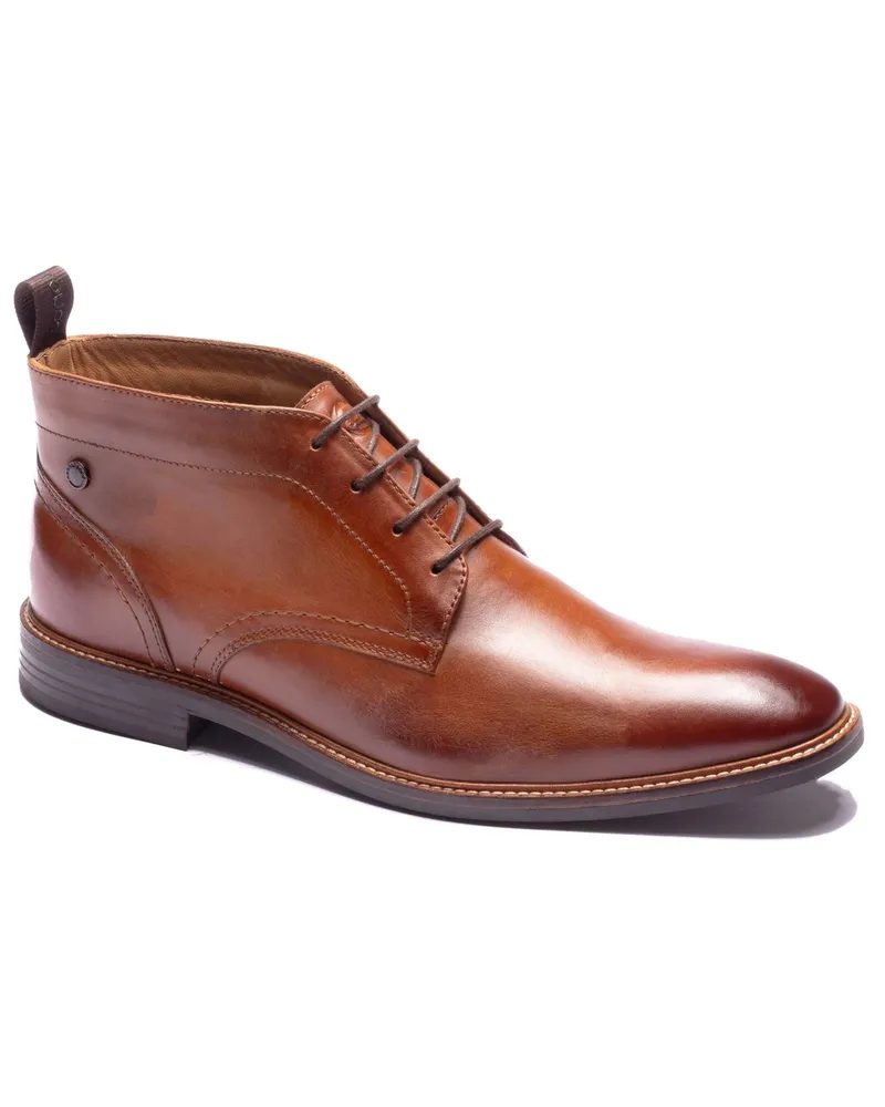 Base London Belgrave Leder Herren WASSERDICHTE TAN Stiefeletten Cognac