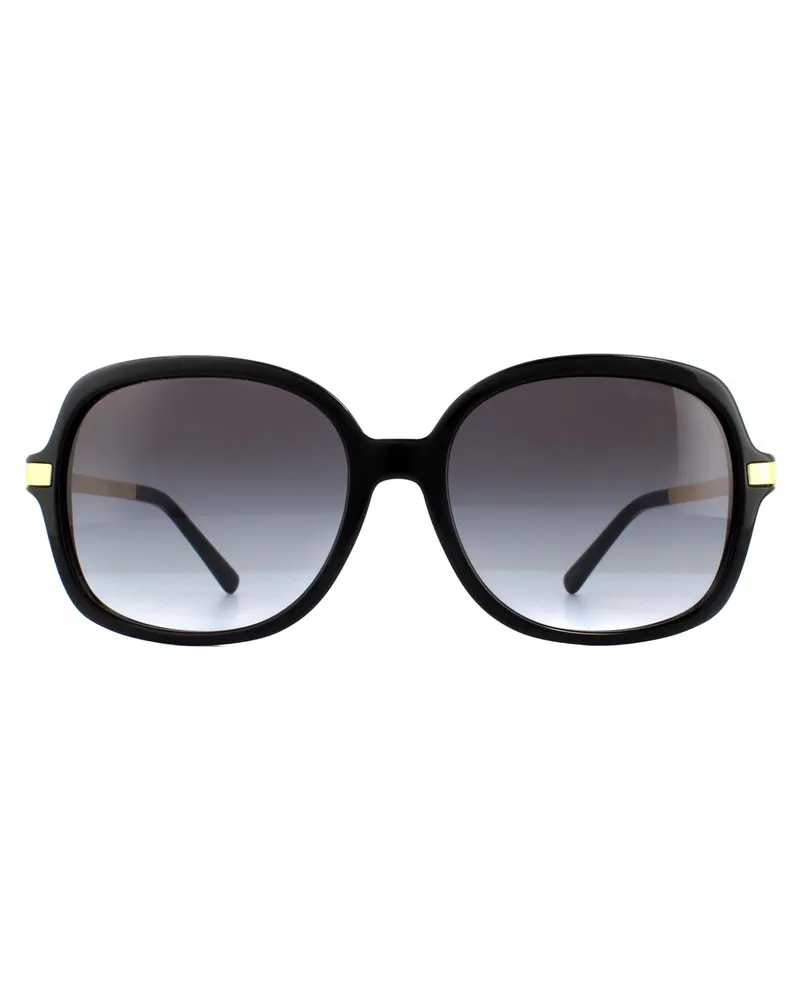 Michael Kors Square Womens Black Gold Grey Grey Gradient Lunettes de soleil Schwarz