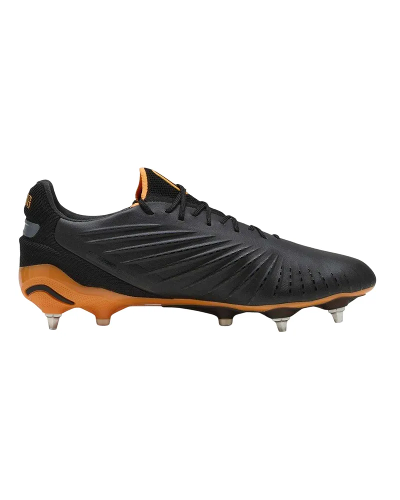 Puma King" Traditionell Fußballschuhe für weichen Boden für Herren (Schwarz/Orange Schwarz