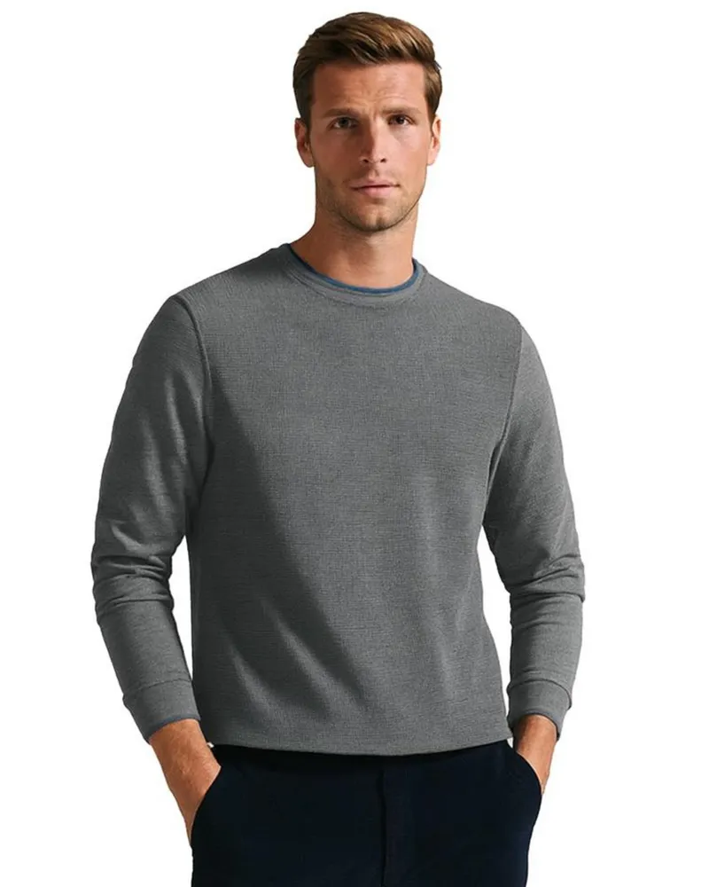 Ted Baker Herren Sweatshirt mit strukturierter Front - RAKET Grau