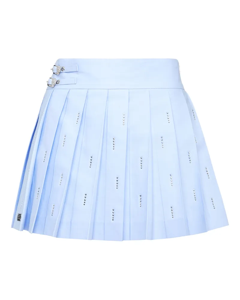 Philipp Plein Minirock mit Skull-Motiv - Hellblau Hellblau