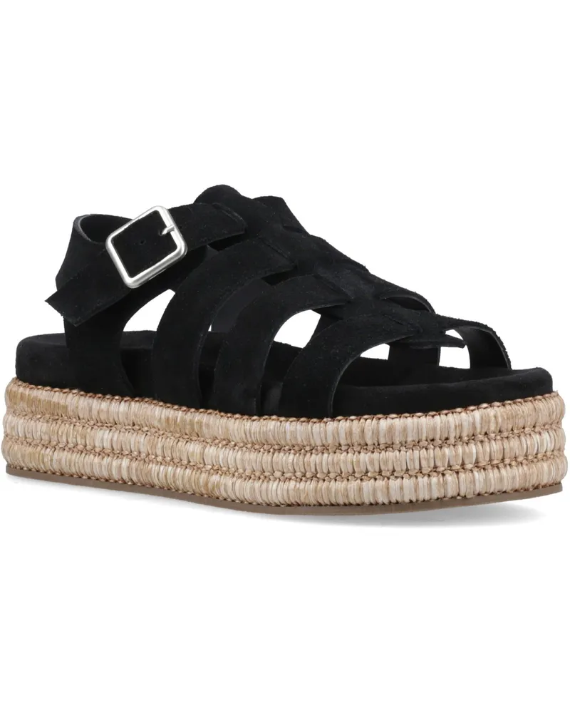 Hush Puppies Rosetta Gladiator Ledersandalen, Damen - Schwarz Schwarz