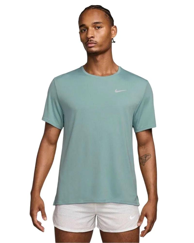 Nike Miler" T-Shirt für Herren, Reflektierende Details (Kanonen Farbe Dunkelgrün