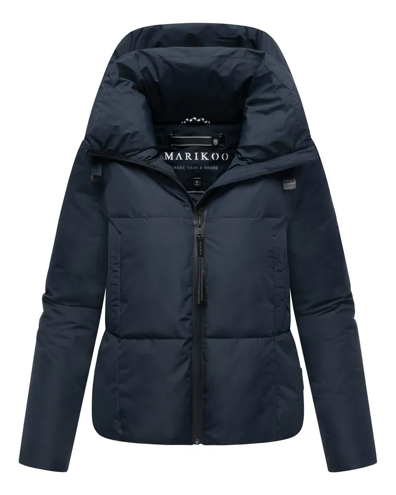 Marikoo Damen Winterjacke Ninikaa mit Kapuze & Fleece-Innenfutter Blau
