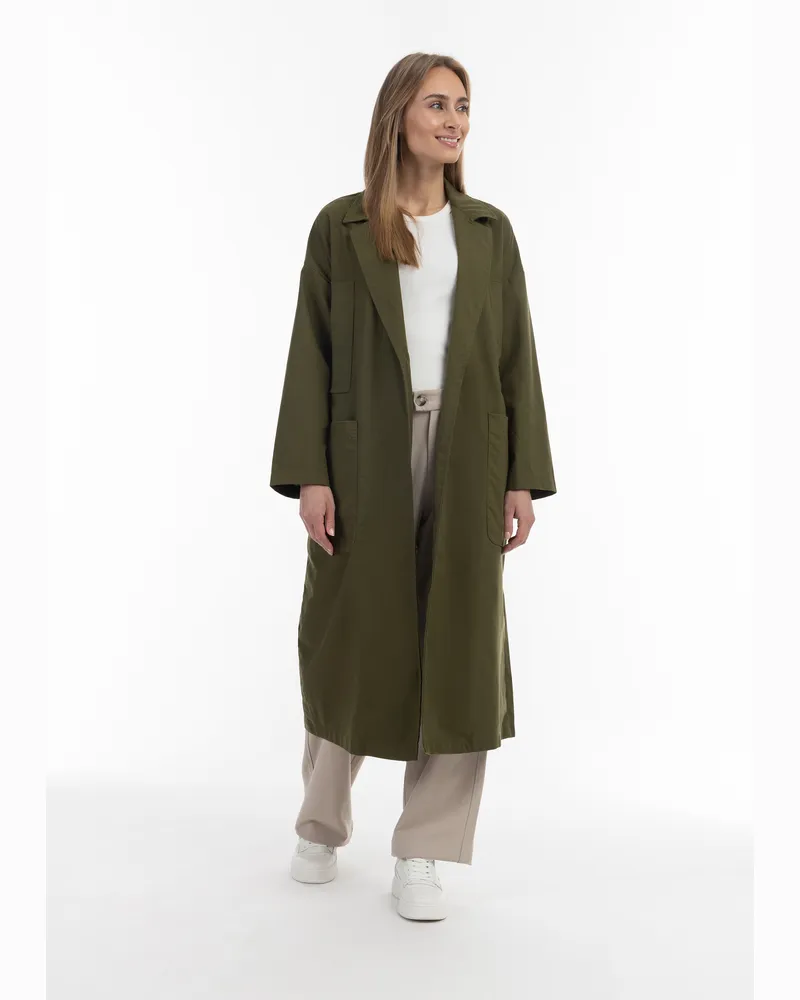 RISA Trench-coat avec ceinture à la taille Oliv