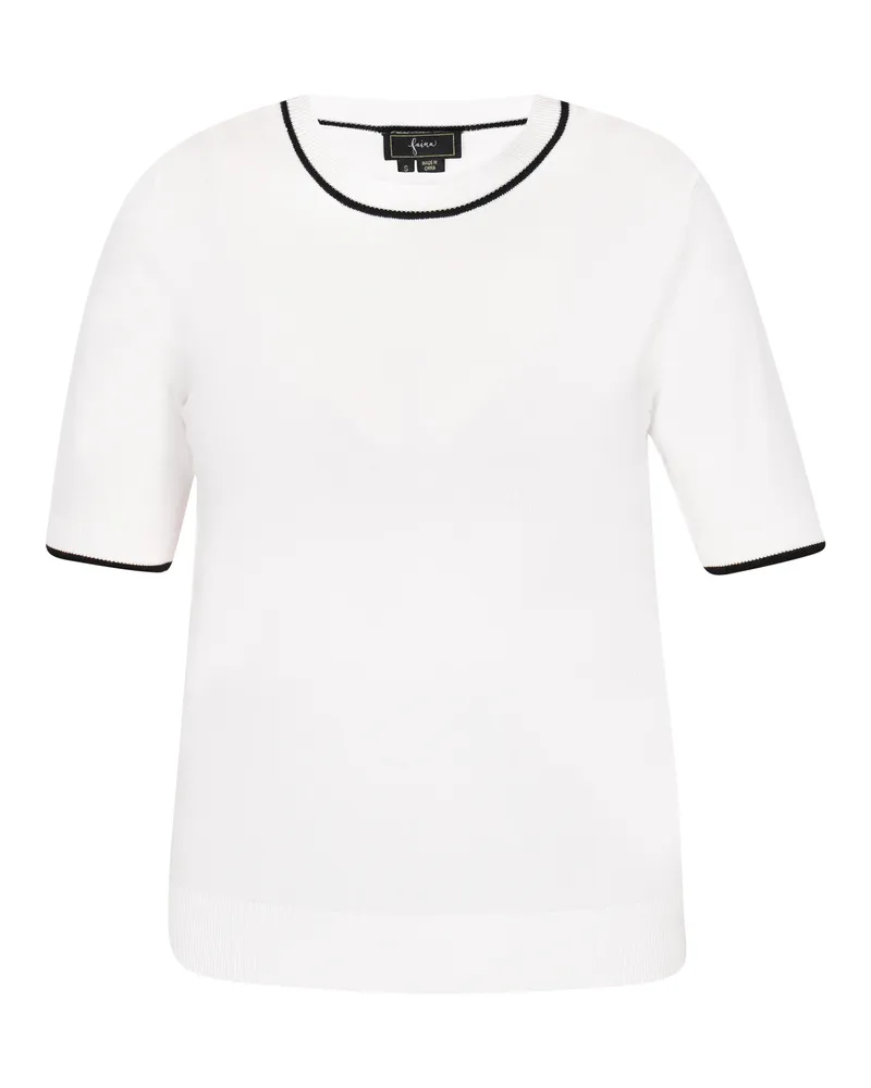 FAINA Pullover für Damen, regular fit, gerippter Saum und Rundhals - Wollweiß Wollweiß