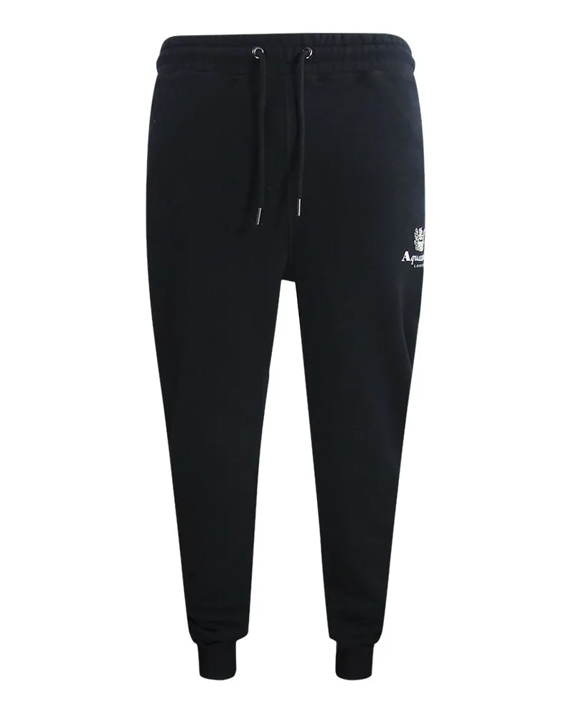 Aquascutum Active Basic Rib Track Pant Schwarze Jogginghose Schwarz