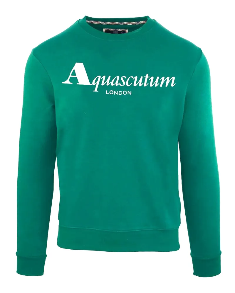Aquascutum Bold London Logo Grünes Sweatshirt Grün