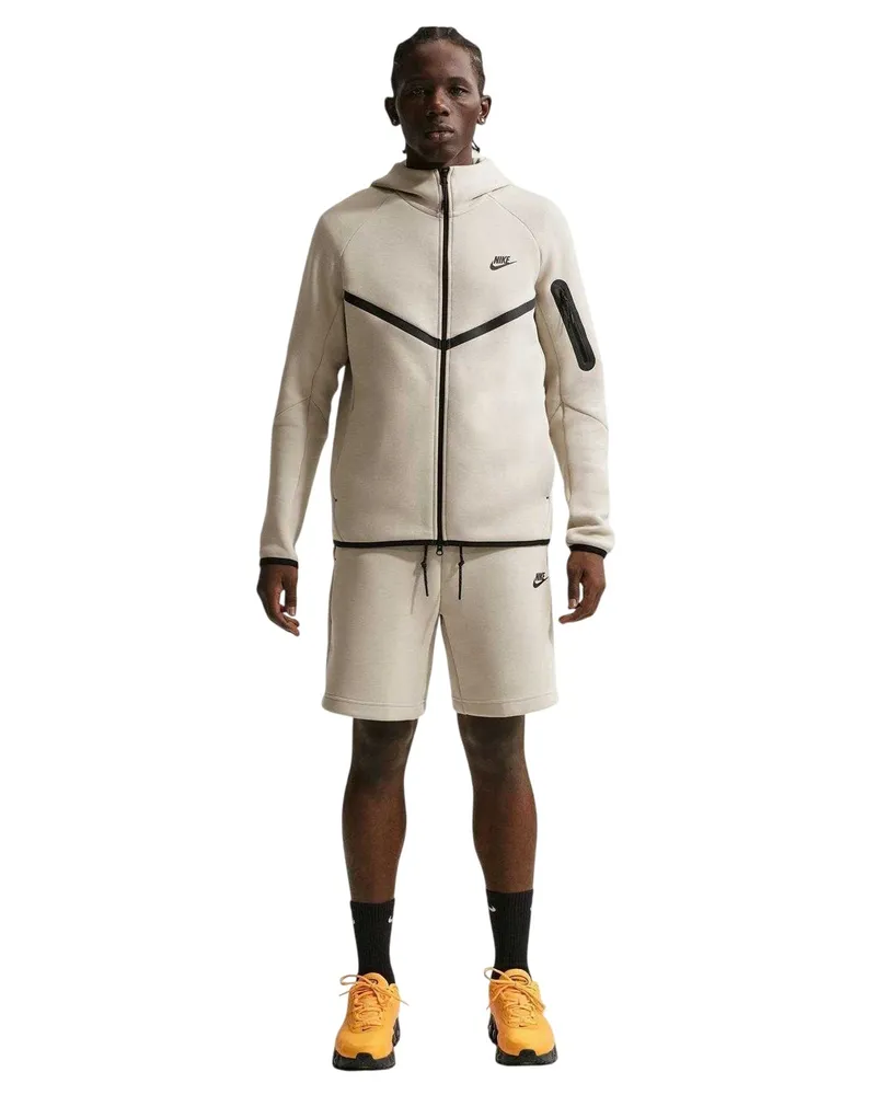 Nike Tech" Hoodie mit durchgehendem Reißverschluss für Herren (Cremefarbe Creme