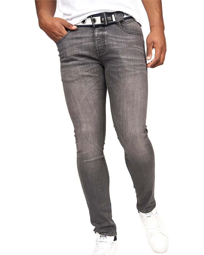 CrossHatch Barbeck" Jeans für Herren (verwaschenes Grau Anthrazit