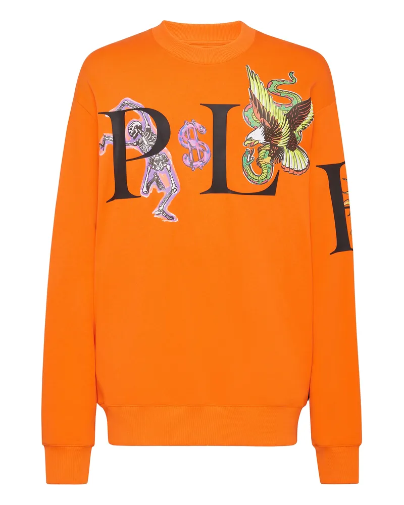 Philipp Plein Sweatshirt Tattoo Orange