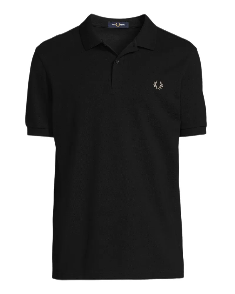 Fred Perry GB Slim Fit Polo mit Logo Schwarz/Chrom Schwarz