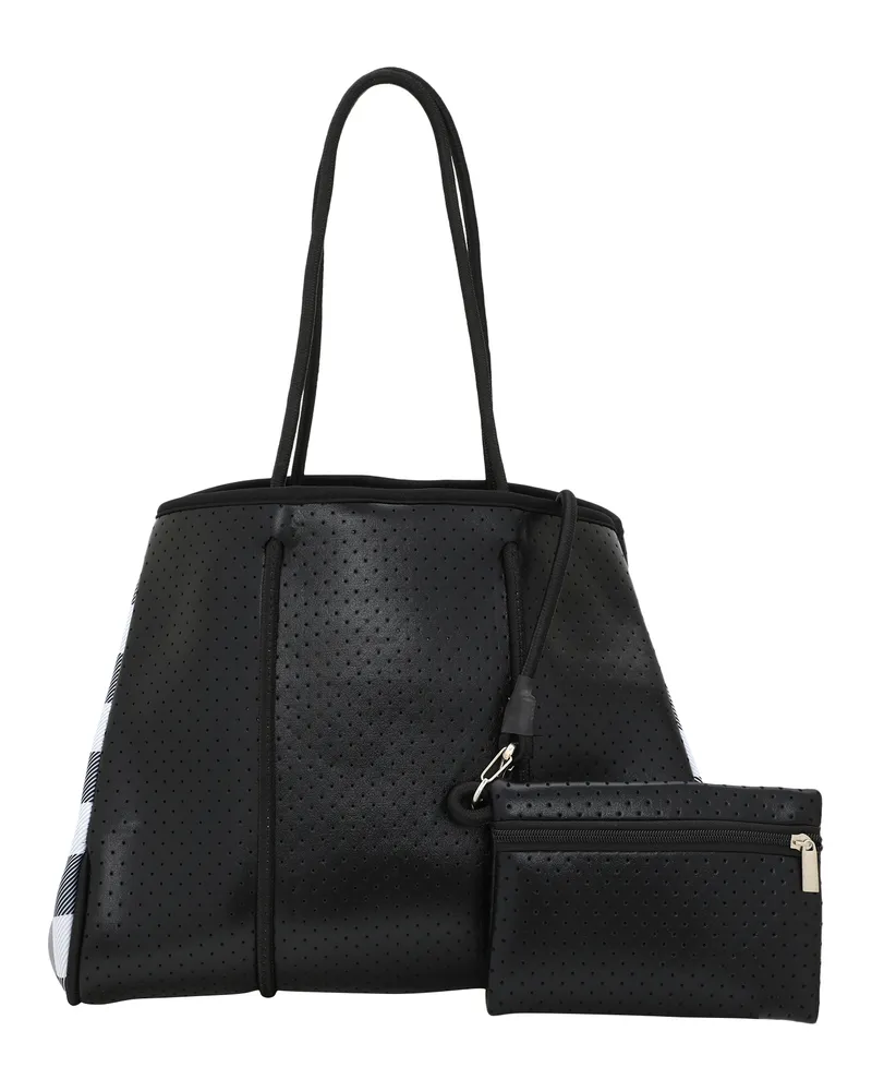 FAINA Handtasche Damen schwarz-wollweiß Schwarz