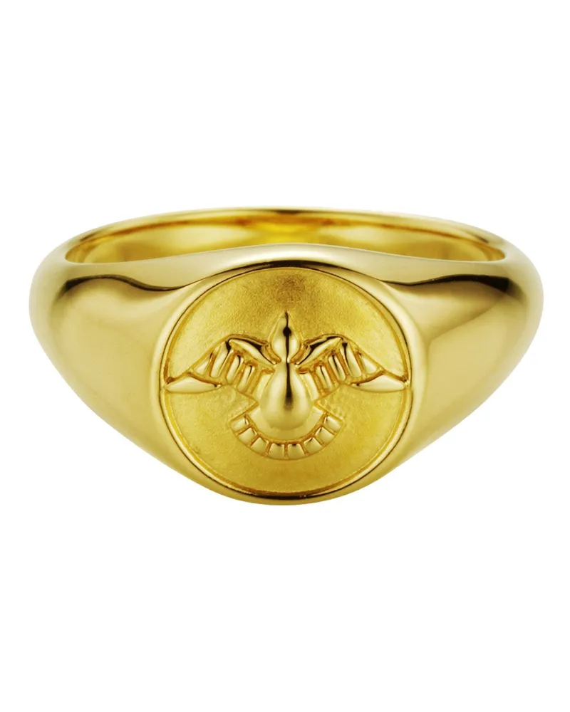cai Ring 925/- Silber vergoldet Taube Siegelring Gold