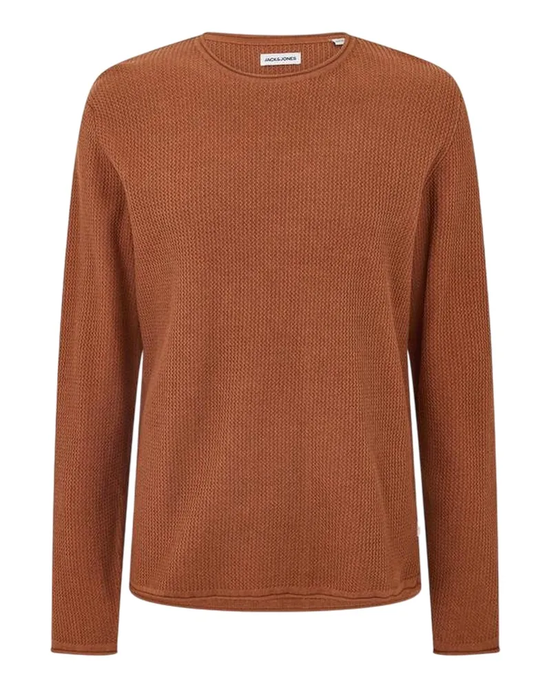 Jack & Jones Jack And Jones - Sweatshirt für Herren, Rundhalsausschnitt, Jerseyware, Regulär (Mokkakuchen Braun Orange