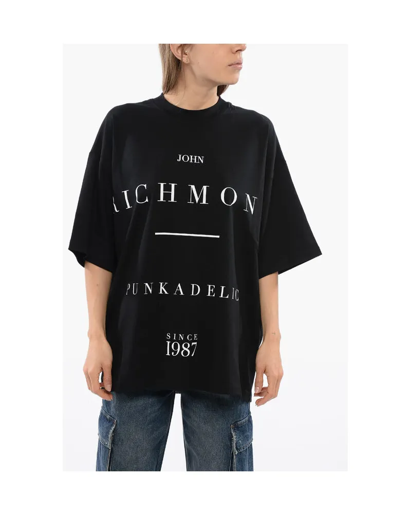 John Richmond Over PELAC T‑Shirt mit Kontrastprint - Schwarz Schwarz