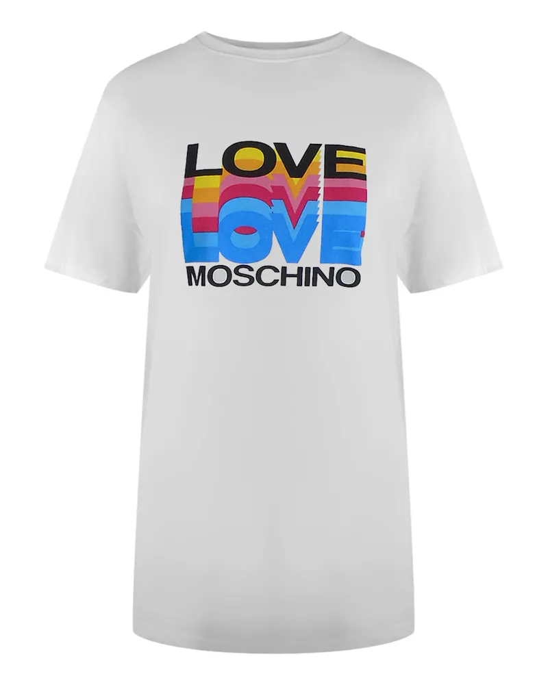 Moschino Love  Layered Logo White T-shirt Weiß