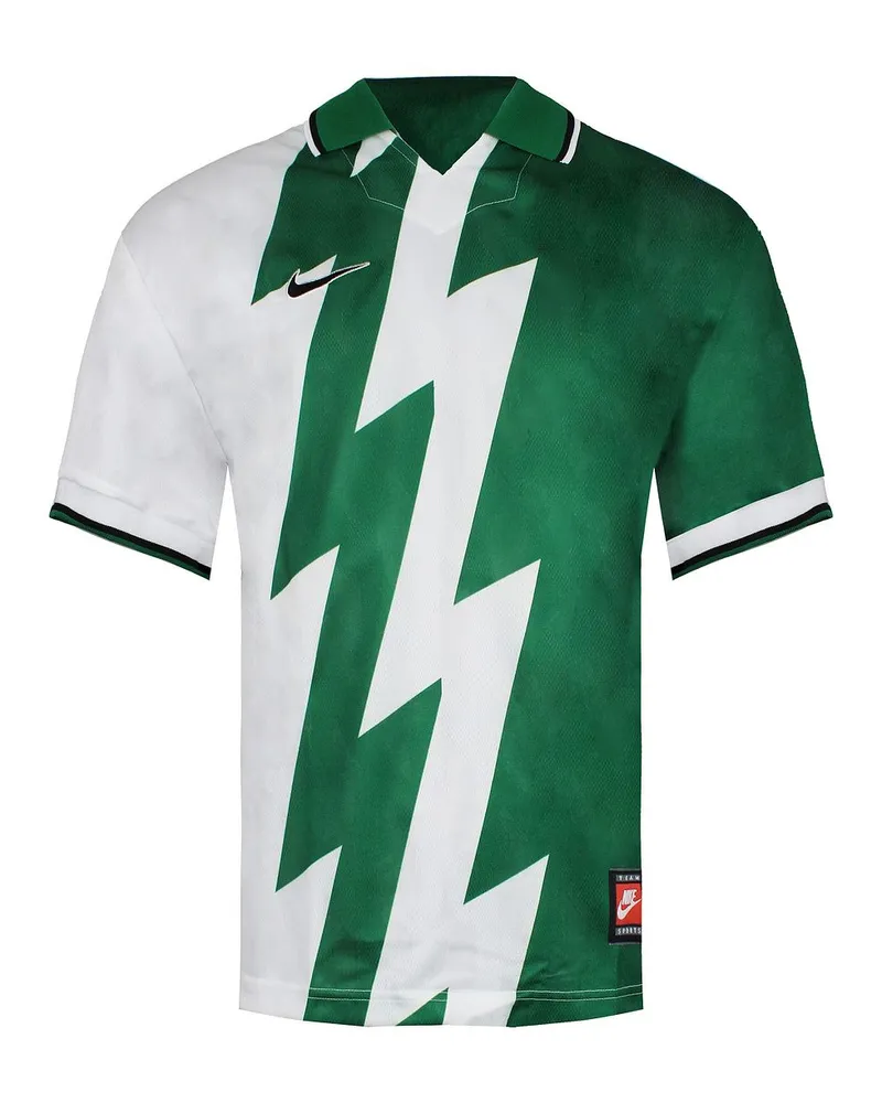 Nike Kragen Herren weiß/grünes T-Shirt Grün
