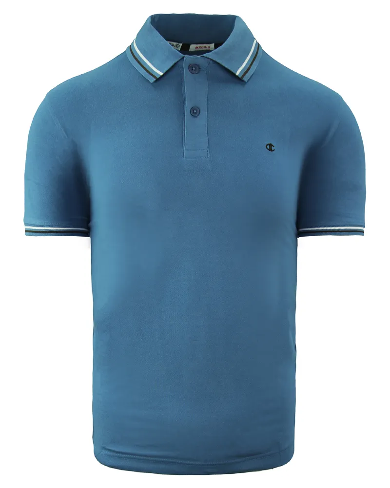Champion Heritage Fit Mens Blue Polo Shirt Blau