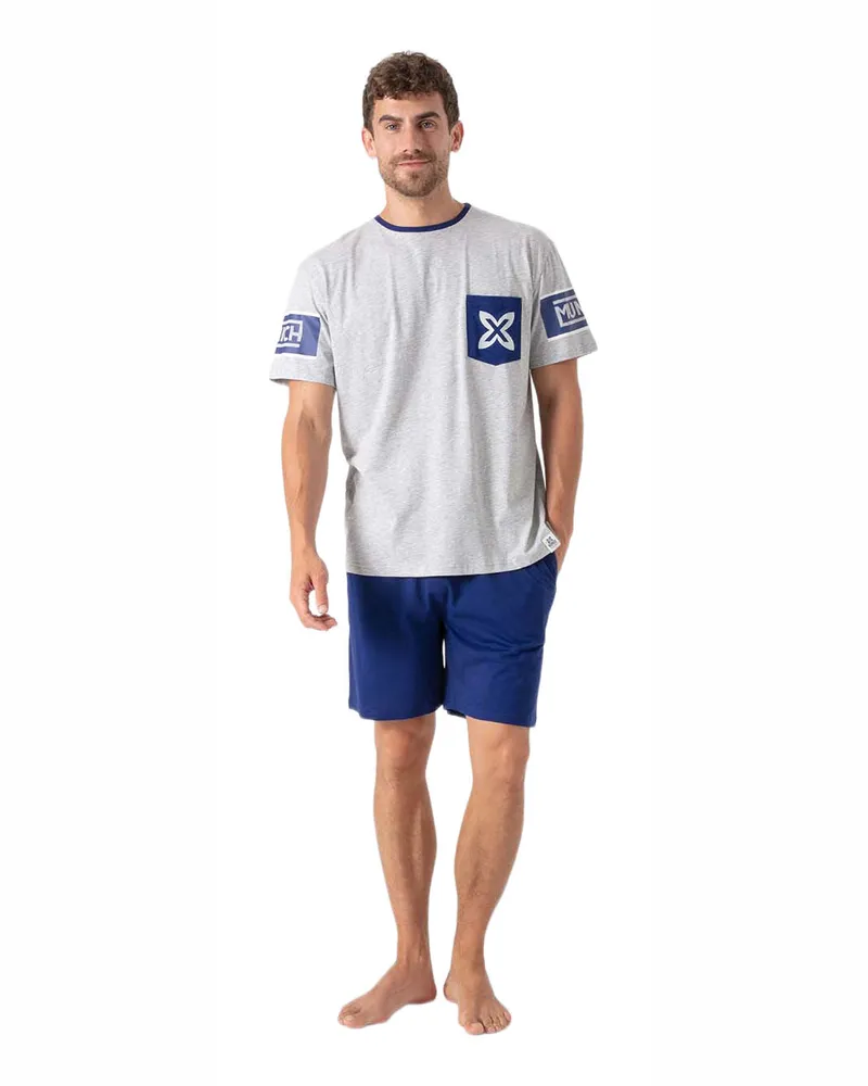 MUNICH Herren Sommer Kurzpyjama MU9 Grau