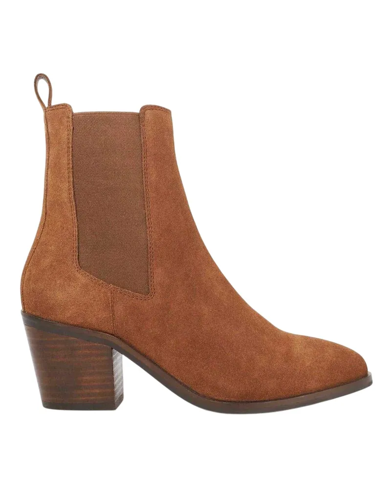 Dune Pasil" Stiefel für Damen, Leder, Blockabsatz (Hellbraun Cognac