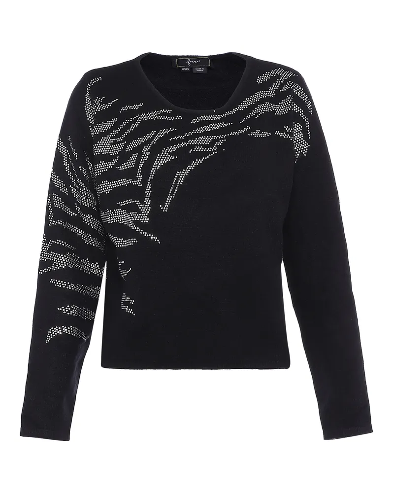 FAINA Strickpullover Damen schwarz Schwarz