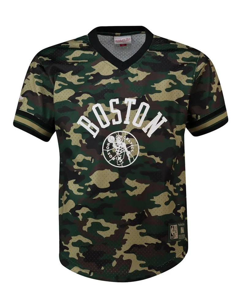 Mitchell & Ness NBA Boston Celtics Herren Camo Mesh T-Shirt Grün