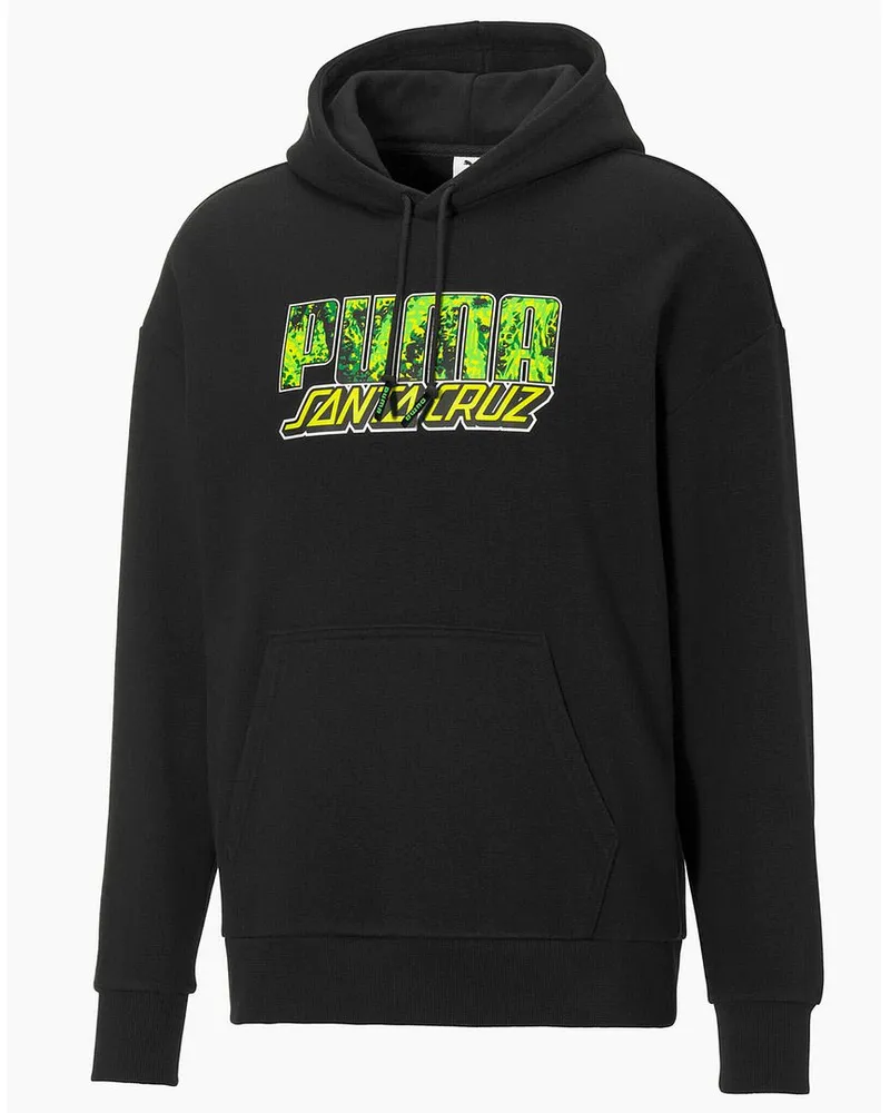 Puma x Santa Cruz Skateboards Langarm schwarzer Pullover Herren Hoodie 532240 01 Schwarz