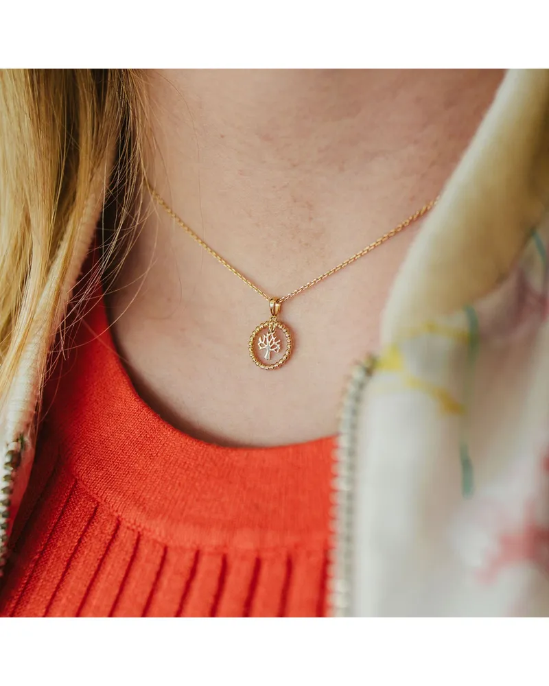 Julie Julsen Collier 925/- Sterling Silber vergoldet mit beweglichem Baum Gold