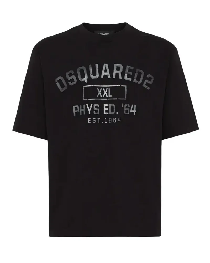 Dsquared2 Phys Ed T‑Shirt mit Logo - Schwarz Schwarz
