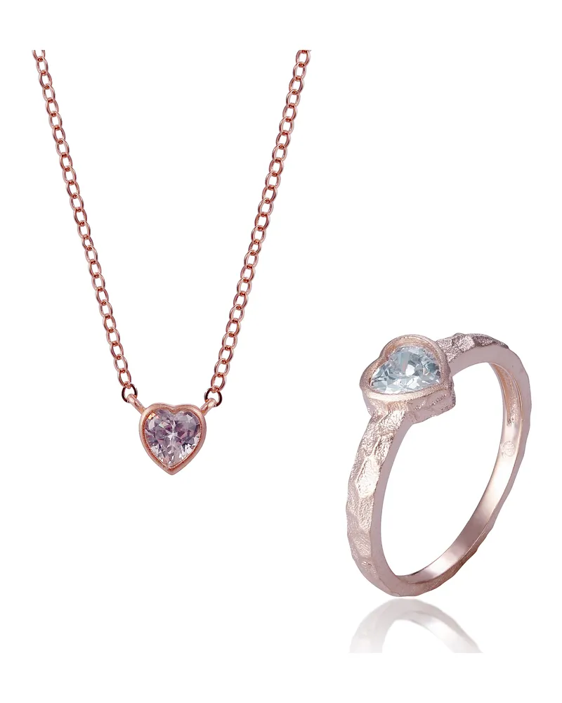 Orphelia Nora' Damen-Set aus 925er Sterlingsilber: Halskette + Ring – Rosé SET-7435 Rosé