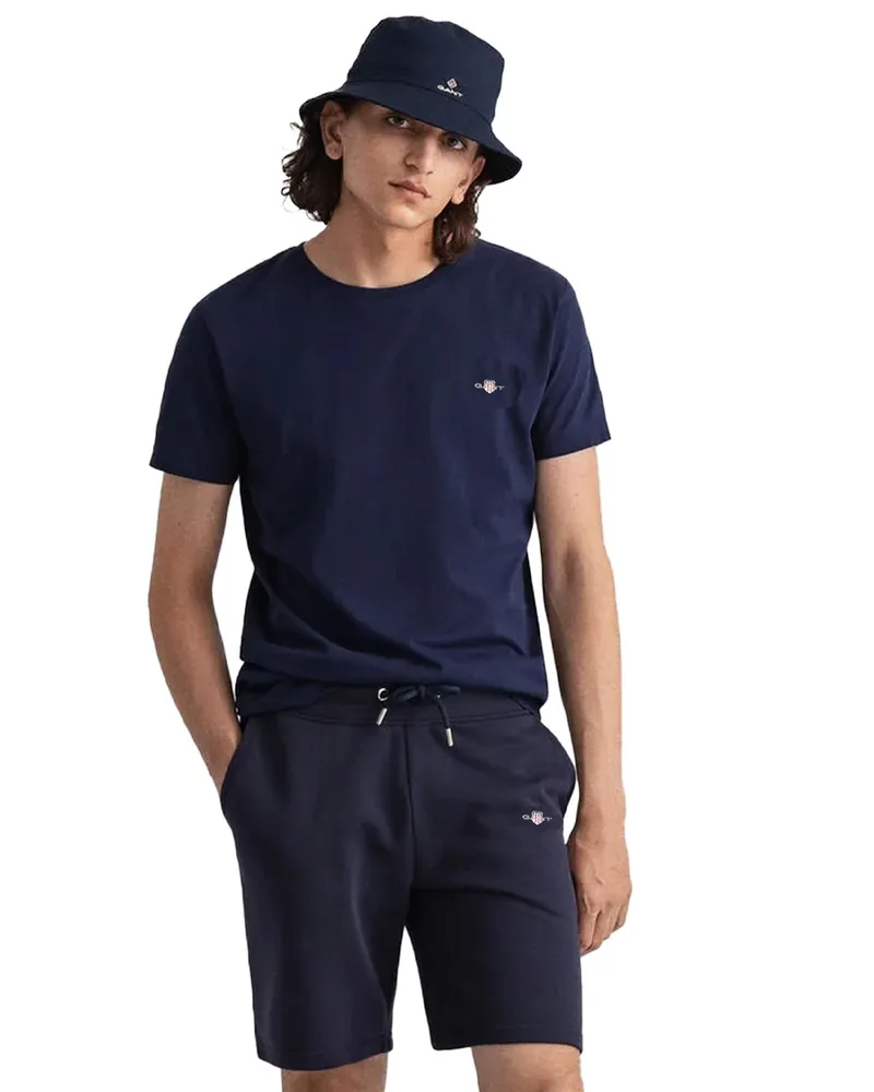 Gant Herren T-Shirt und Shorts Set Marineblau