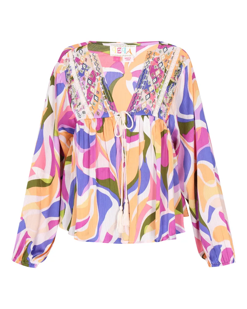 IZIA Bluse Frauen violett mehrfarbig Violett