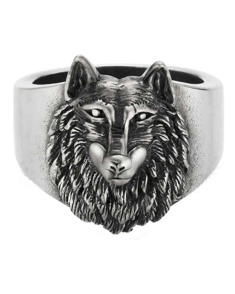 cai Ring 925/- Sterling Silber oxidiert Wolf Europa Silber