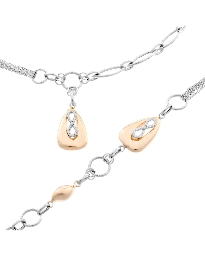 Orphelia Damen-Set aus 925er Sterlingsilber: Kette + Armband – Silber/Rosé SET-048 Silber
