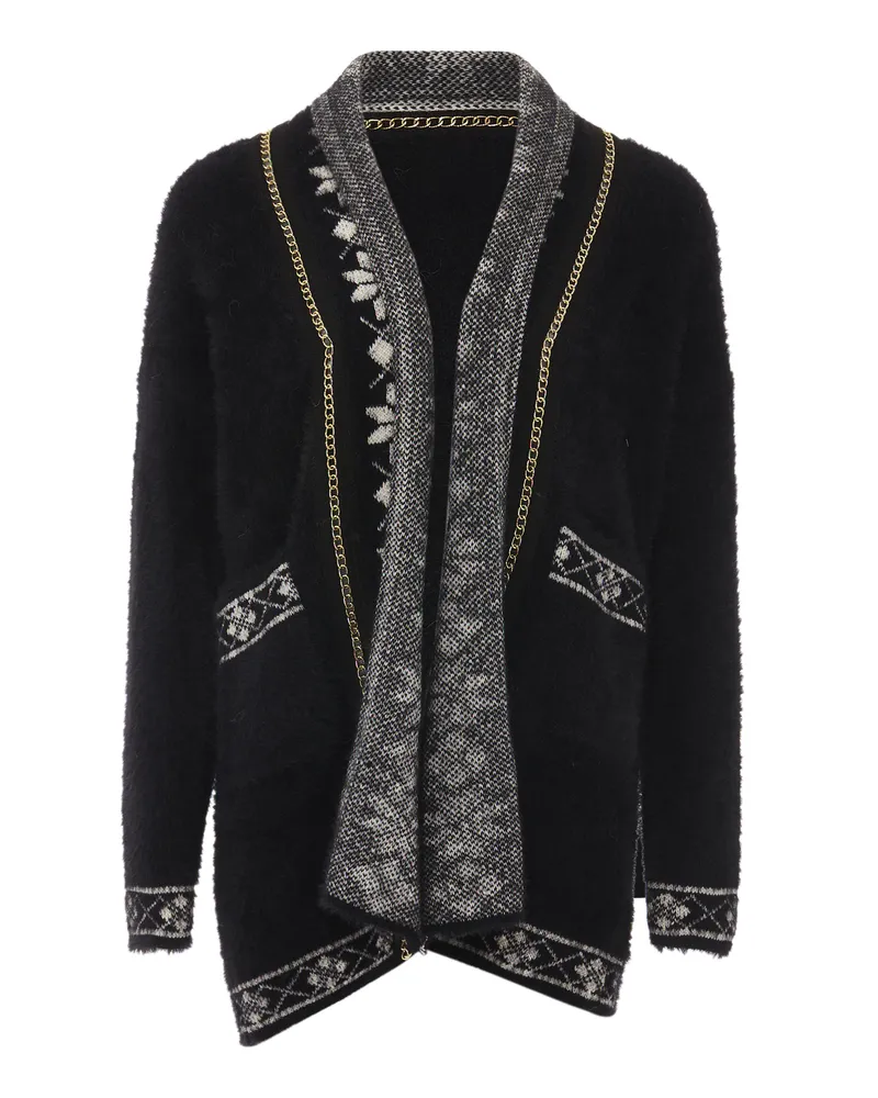 FAINA Strickjacke Damen schwarz Schwarz