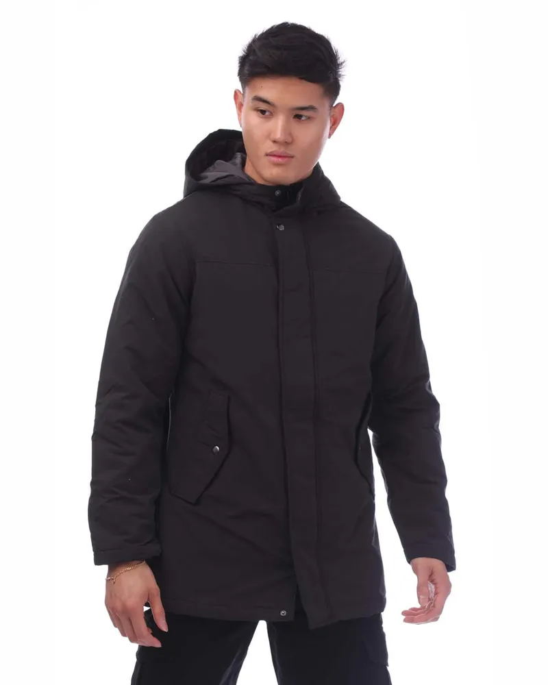 Jack & Jones Herren Jack and Jones Fen Parka Jacke in Schwarz Schwarz